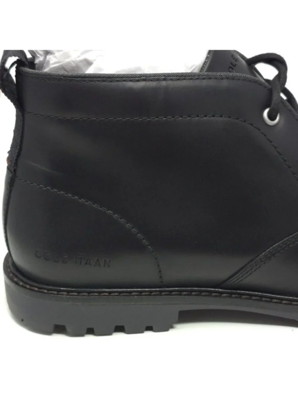 Cole Haan Chukka Boots Midland Lug Water Resistant Leather Black